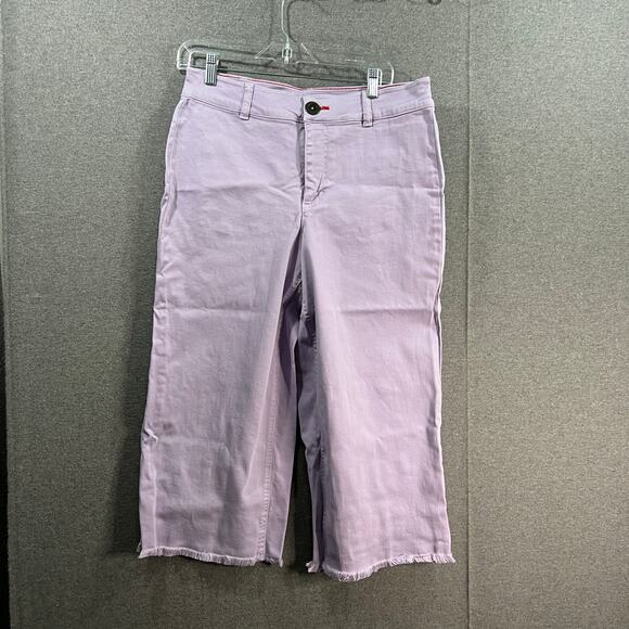 Peace Love World Petite Cropped Raw Edge Jeans Light Lilac, Petite 12 - Picture 1 of 11